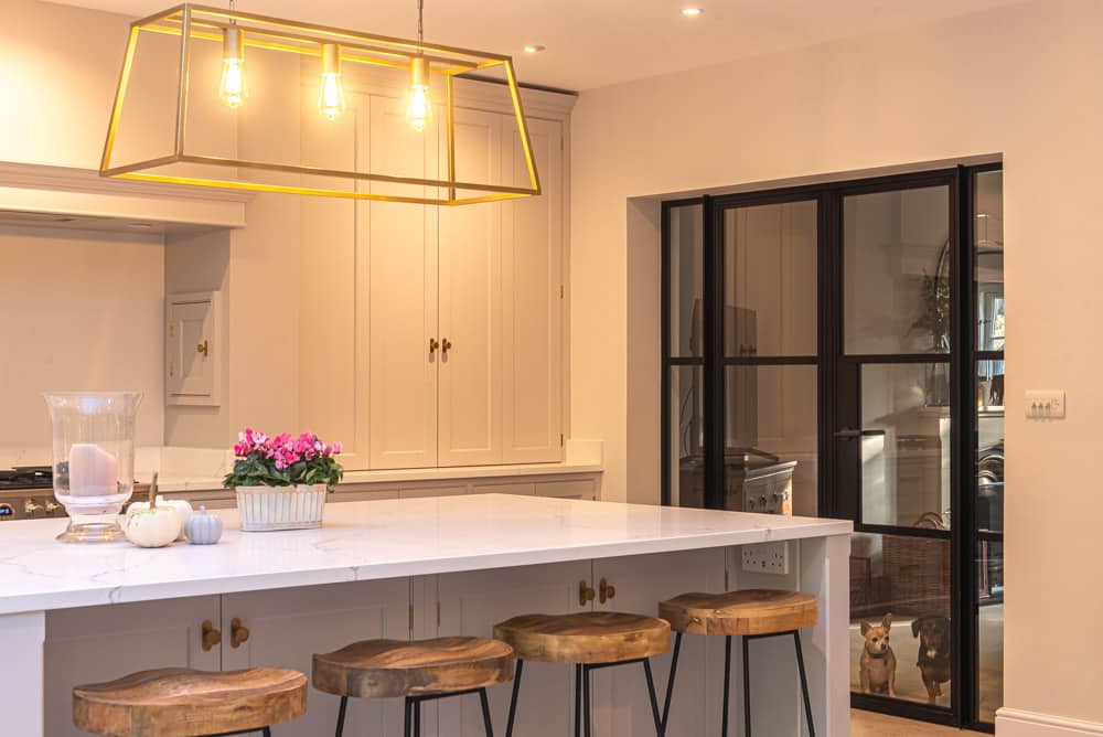 Aluminium bifold doors and Korniche roof lantern on a Lexden, Colchester kitchen extension